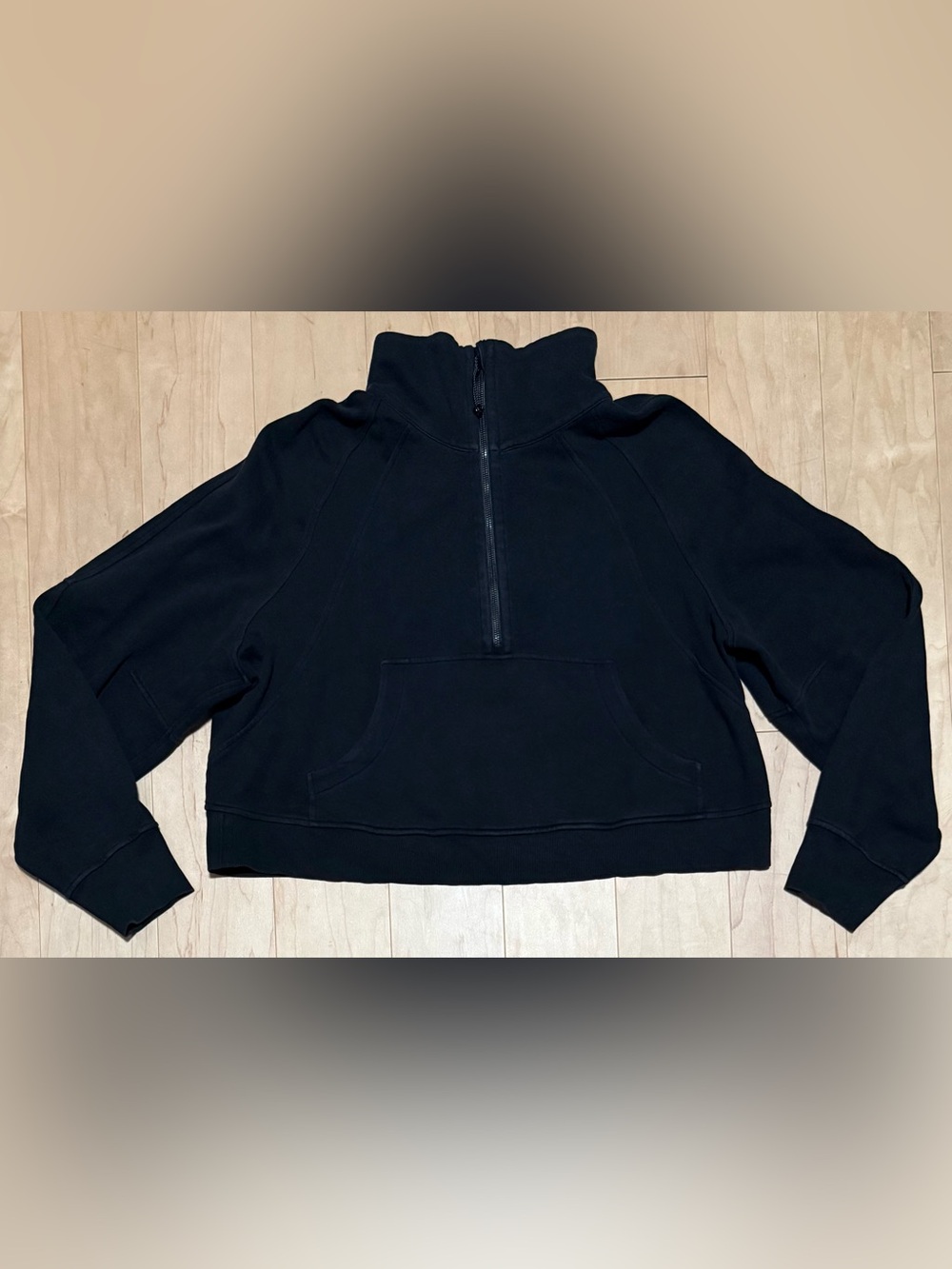 Lululemon Scuba Oversized 1/2 Zip Sweatshirt Black Cropped Women’s XL/XXL